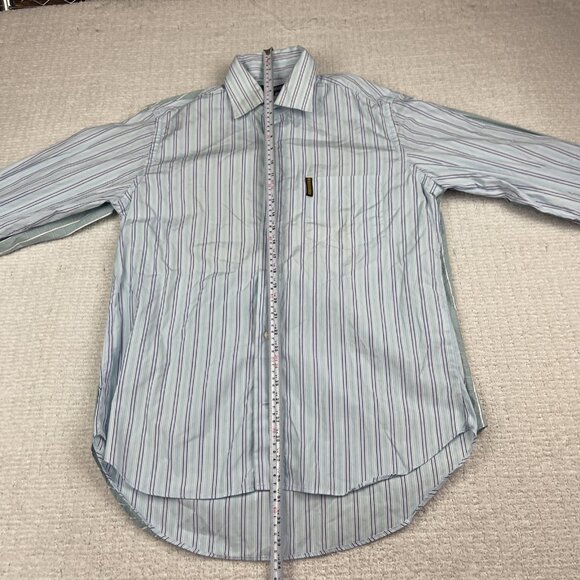 Lot of x2 Vintage Giorgio Armani Jeans Shirt Mens M Blue Plaid / Lined Read* - Picture 14 of 15